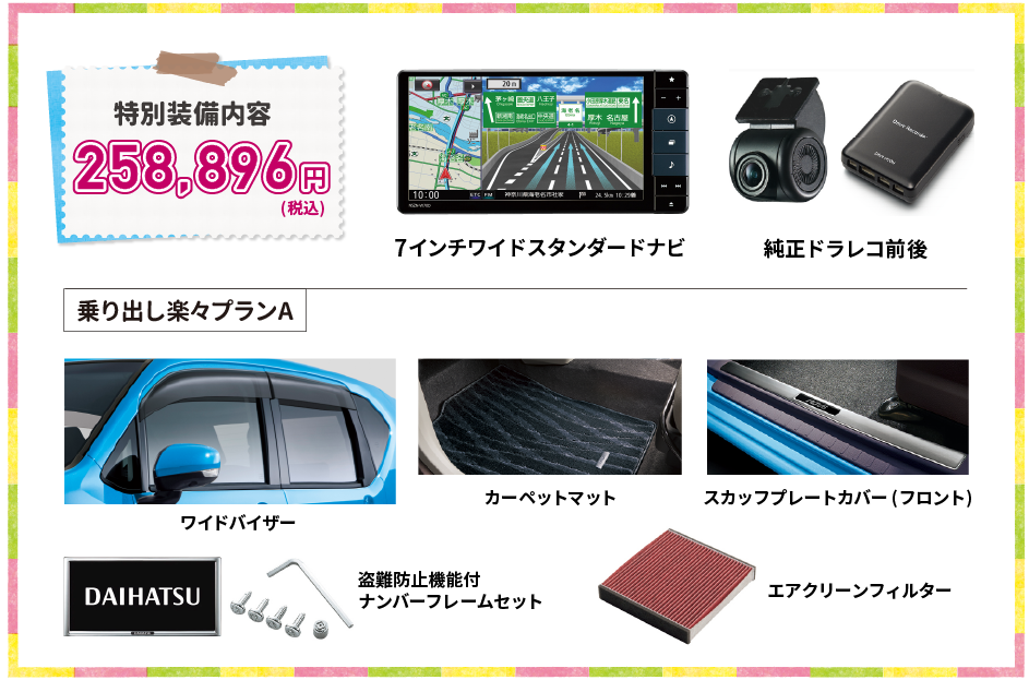 特別装備内容 乗り出し楽々プランA